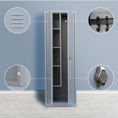 2 Swing Door Steel Cleaning Laundry Locker Cabinet Kemasan Datar
