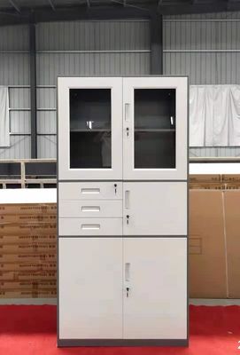 Steel Two Doors Office Filing Cabinet Furniture Knocked Down Structure 400D