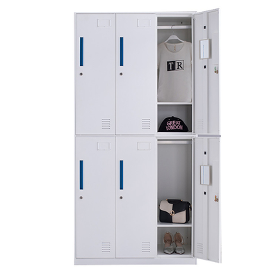 Powder Coating Metal Steel Locker 6 Pintu atau Perabot Kantor 4 Pintu