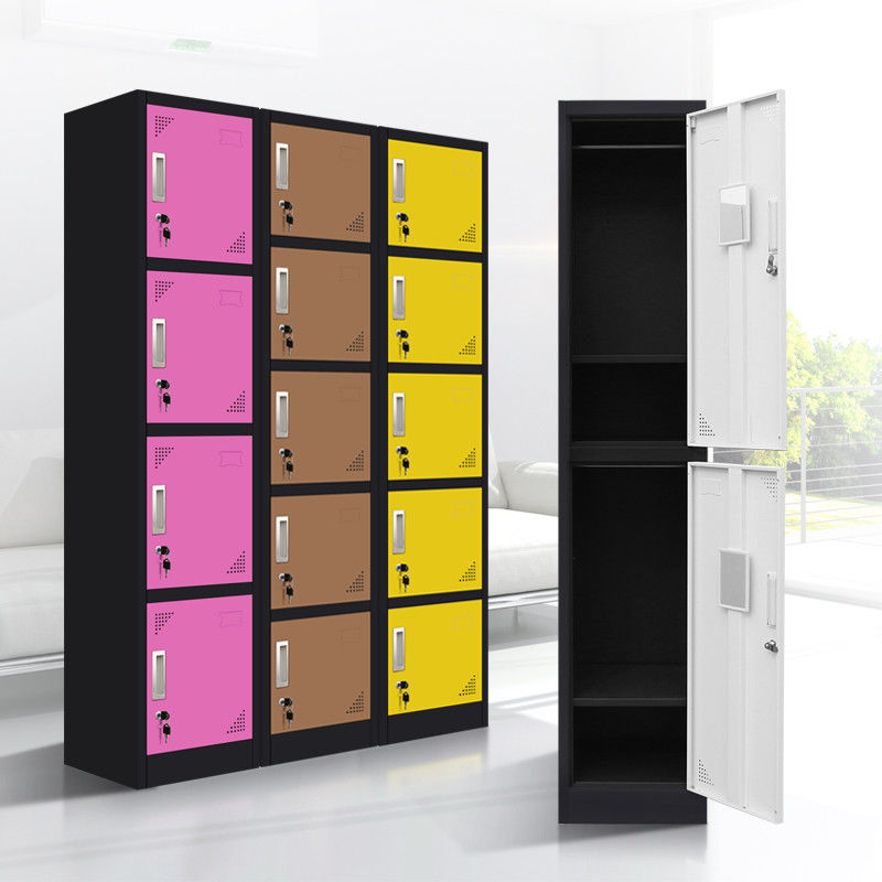 Warna-warni 5 Tier 0.9mm Baja 450mm Loker Sekolah Menengah