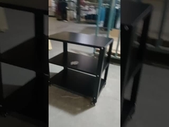 Rak Baja Logam 3 Lapis Dengan Roda Bergulir Rak Penyimpanan yang Dapat Disesuaikan