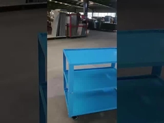 Rak Baja Logam 3 Lapis Dengan Roda Bergulir Rak Penyimpanan yang Dapat Disesuaikan